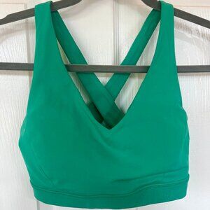 Lululemon Envital Bra Medium Support B/C Kelly Green Size 4